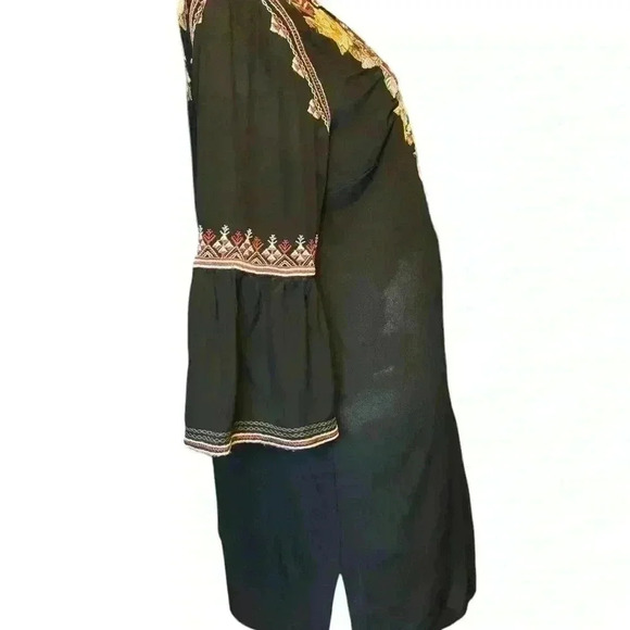 Johnny Was Hailee Floral Print V-Neck 3/4 Bell Sleeve Ruffle Hem  Dress Size L. - Picture 6 of 12